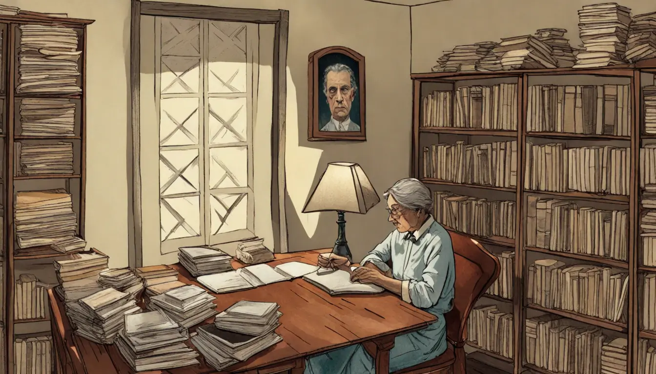 Imagem artística de uma pessoa em reflexão frente a uma mesa com papéis e um relógio quebrado no chão, simbolizando as lutas emocionais da procrastinação.