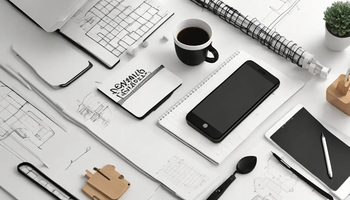 Escritório contemporâneo com notebook mostrando gráficos para negócios com o nexoOS Notion Template, perfeito para ilustrar produtividade e organização empresarial.