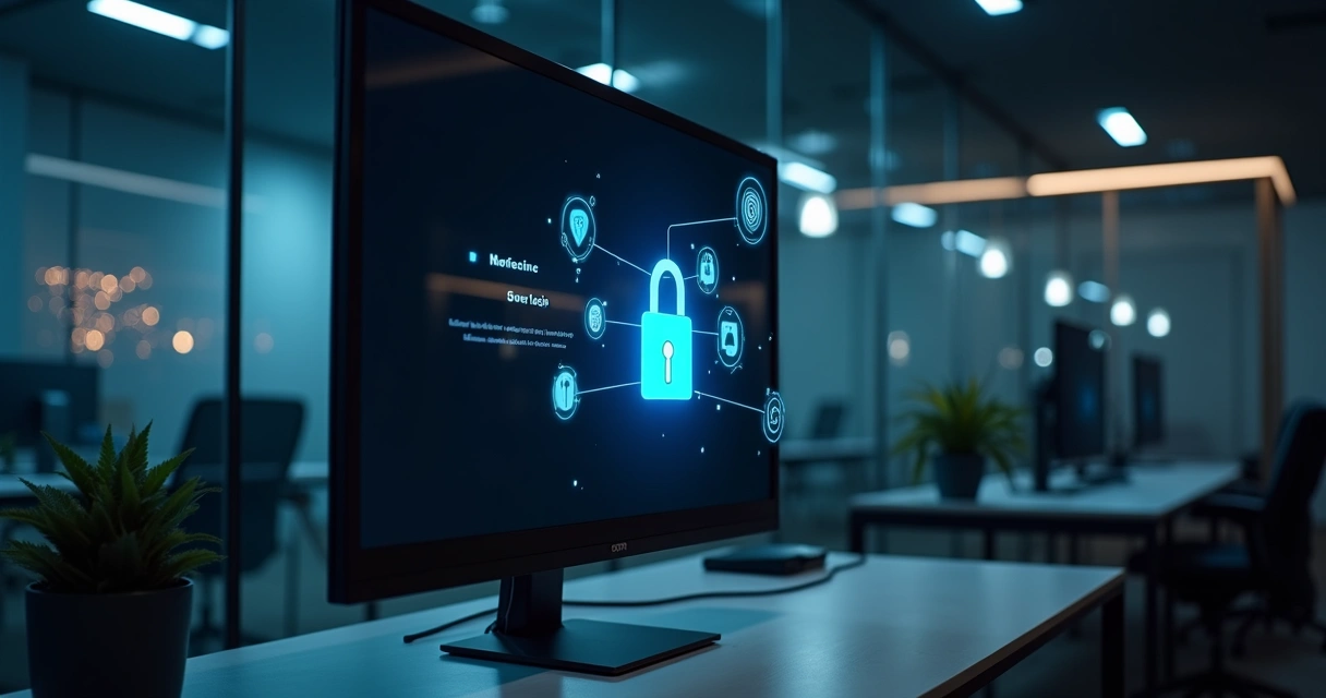 Tela de login segura do Notion com destaque para proteção corporativa