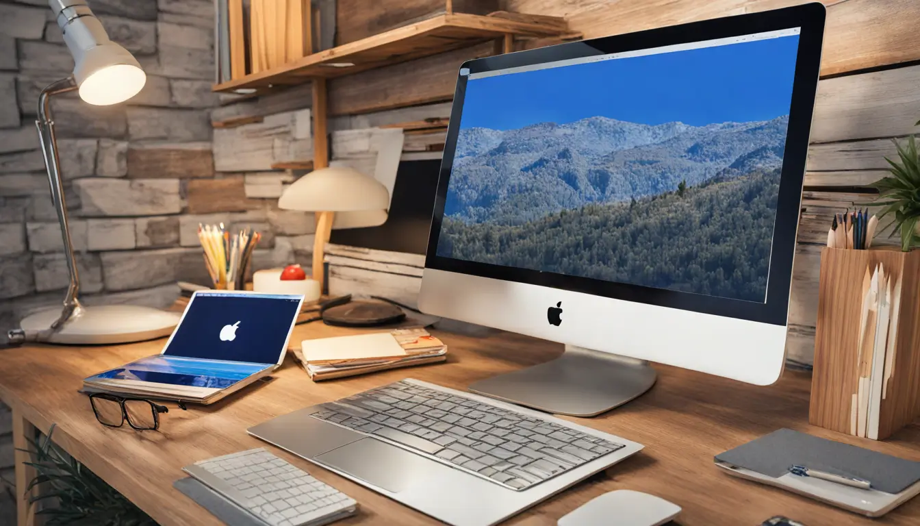 Comparação visual entre Notion e Trello em um ambiente de trabalho organizado, destacando a eficiência em projetos ágeis.